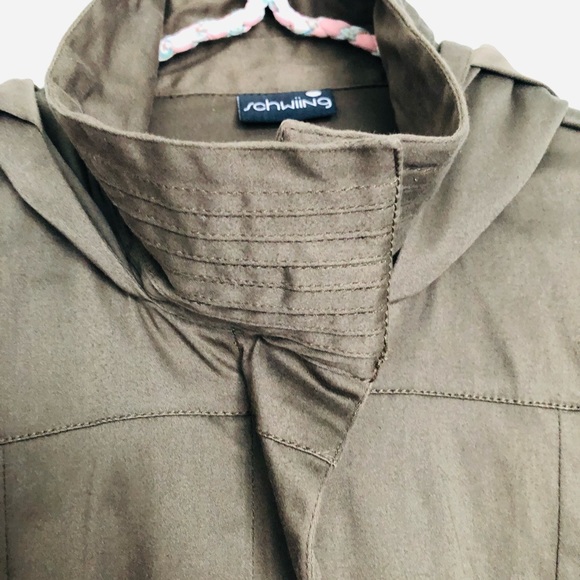 Schwiing hooded khaki green fall jacket - Picture 4 of 11